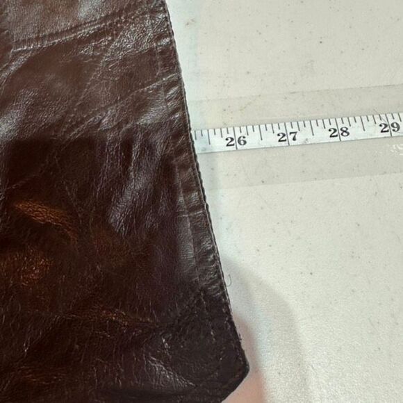 Vintage Direct Source Men's Leather Lined‎ Sleeveless Vest Patchwork Brown Large - Picture 13 of 13